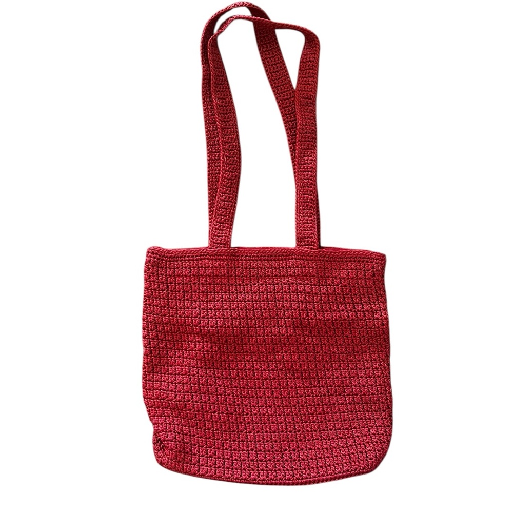 The Sak Red Crochet Large Shoulder Crossbody Sling Bag Boho